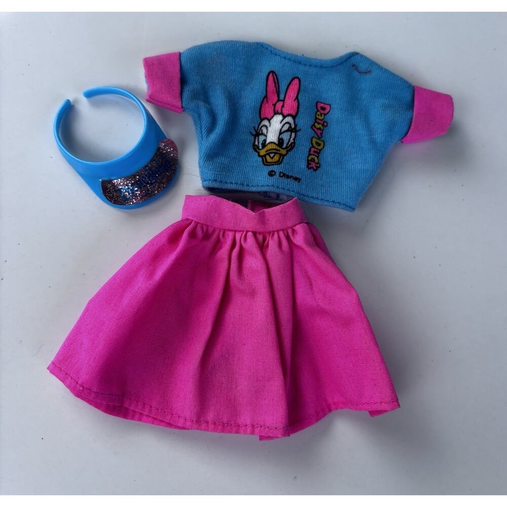 Vintage Barbie Disney Mickeys Stuff Weekend Wear Outfit Daisy Duck visor